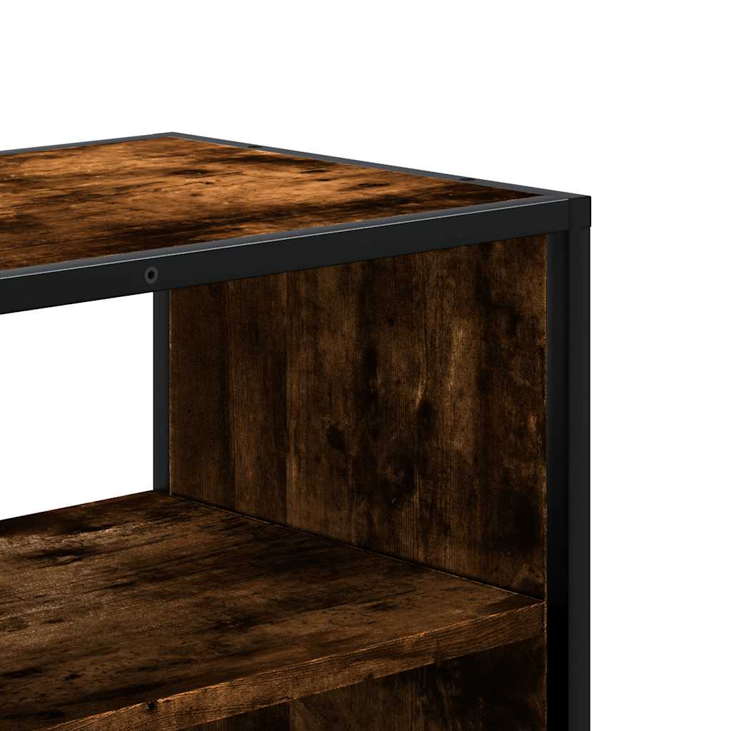 Meuble TV chêne fumé 60x31x39,5 cm bois d'ingénierie et métal - XIOS
