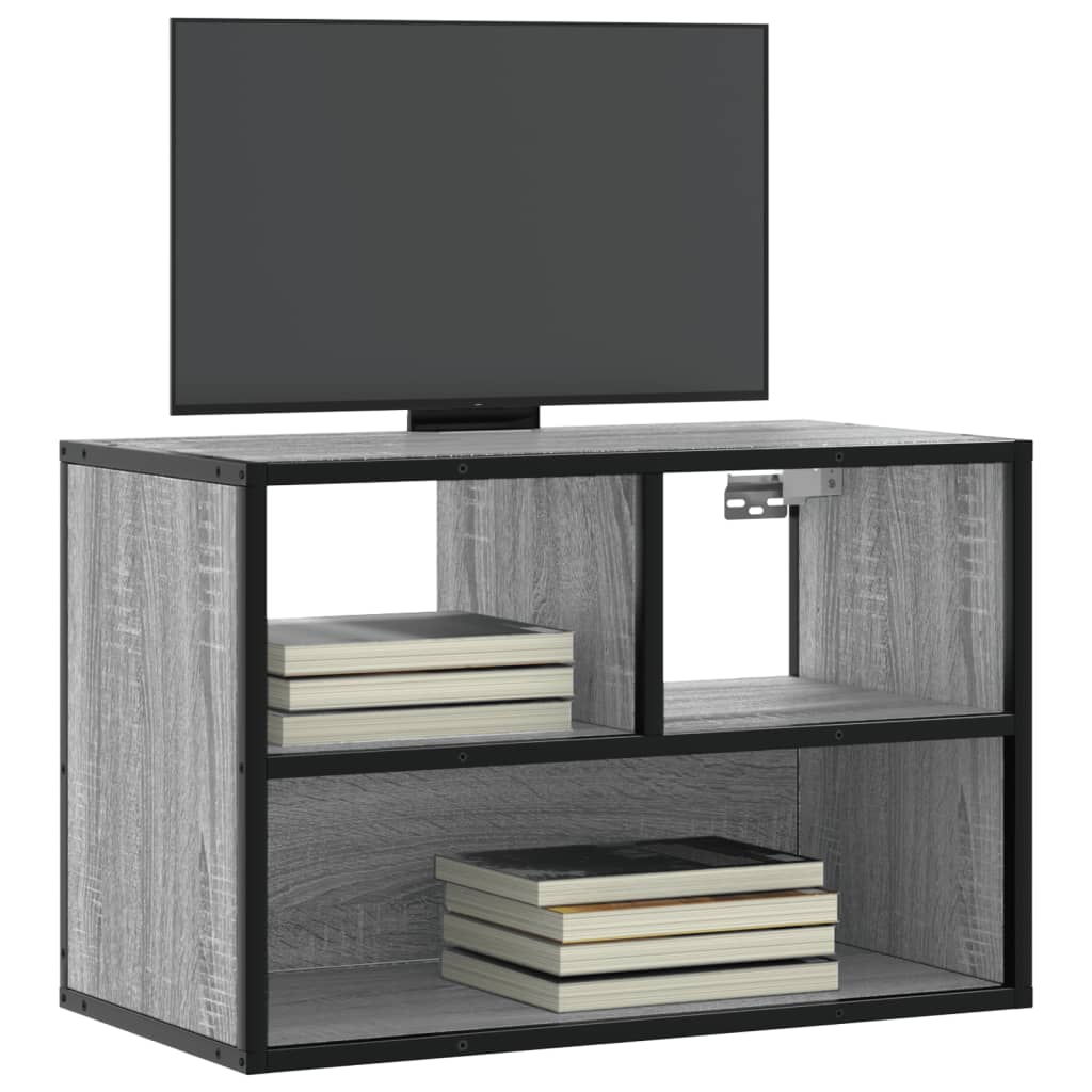 Meuble TV sonoma gris 60x31x39,5 cm bois d'ingénierie et métal - XIOS