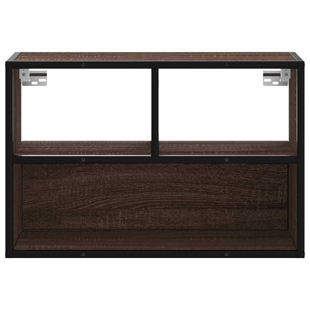 Meuble TV chêne brun 60x31x39,5 cm bois d'ingénierie et métal - XIOS