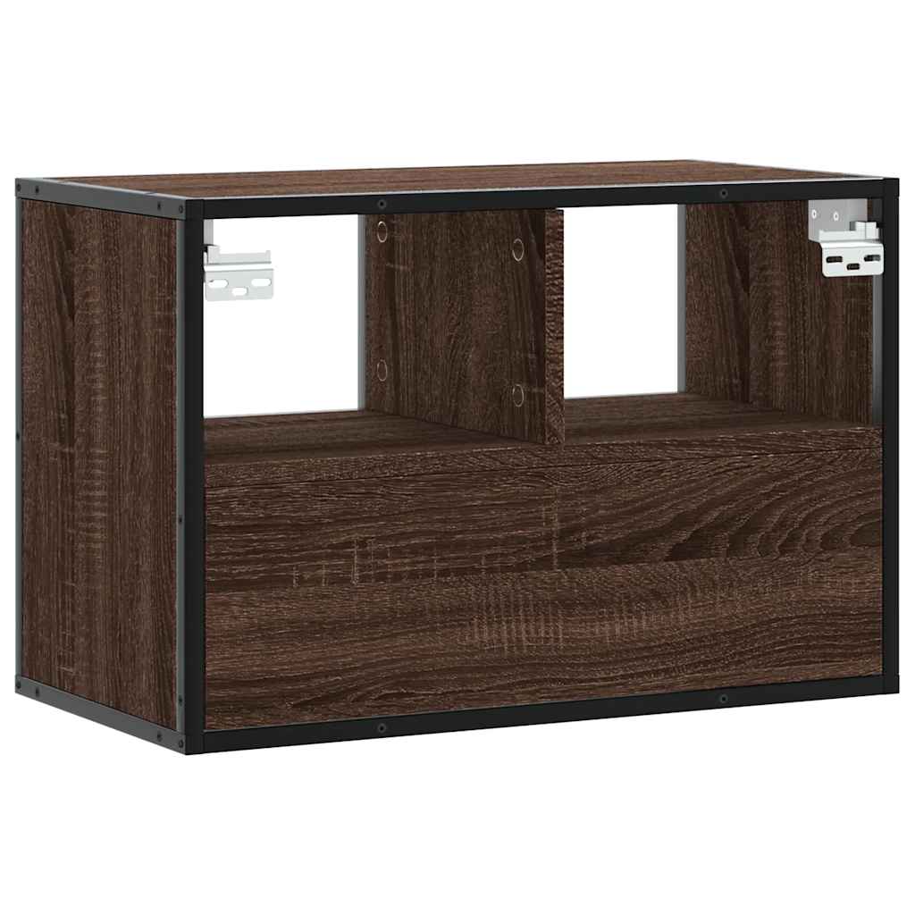 Meuble TV chêne brun 60x31x39,5 cm bois d'ingénierie et métal - XIOS