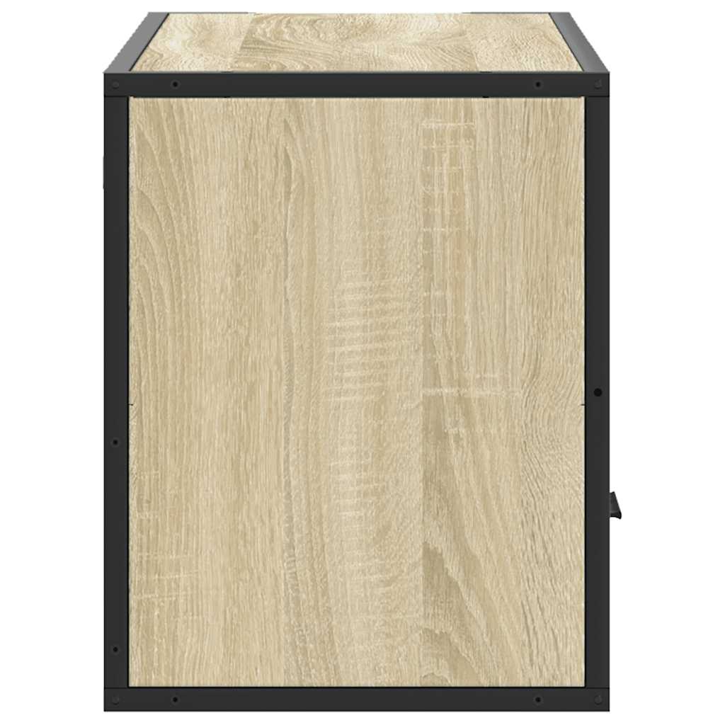 Meuble TV chêne sonoma 80x31x39,5 cm bois d'ingénierie et métal - XIOS