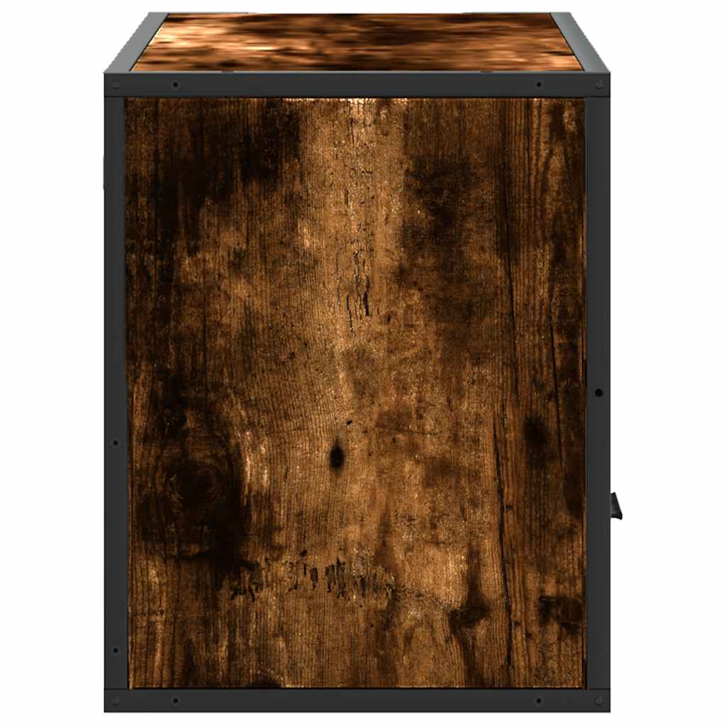 Meuble TV chêne fumé 80x31x39,5 cm bois d'ingénierie et métal - XIOS