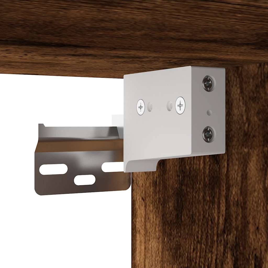 Meuble TV chêne fumé 80x31x39,5 cm bois d'ingénierie et métal - XIOS
