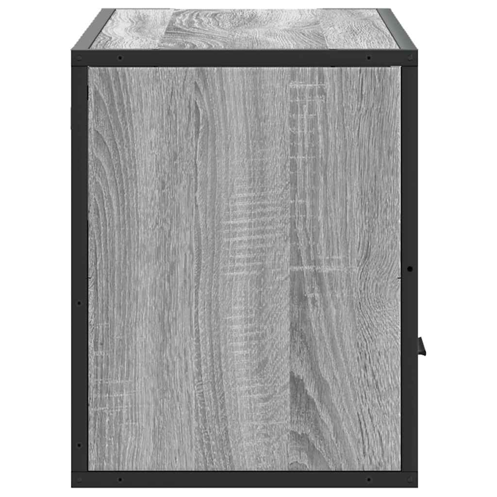 Meuble TV sonoma gris 80x31x39,5 cm bois d'ingénierie et métal - XIOS