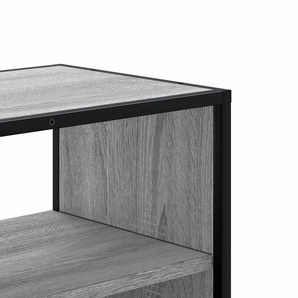 Meuble TV sonoma gris 80x31x39,5 cm bois d'ingénierie et métal - XIOS