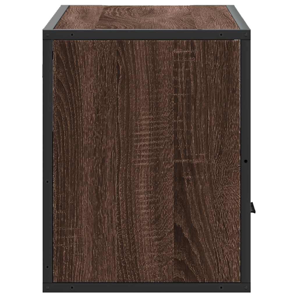 Meuble TV chêne marron 80x31x39,5 cm bois d'ingénierie et métal - XIOS