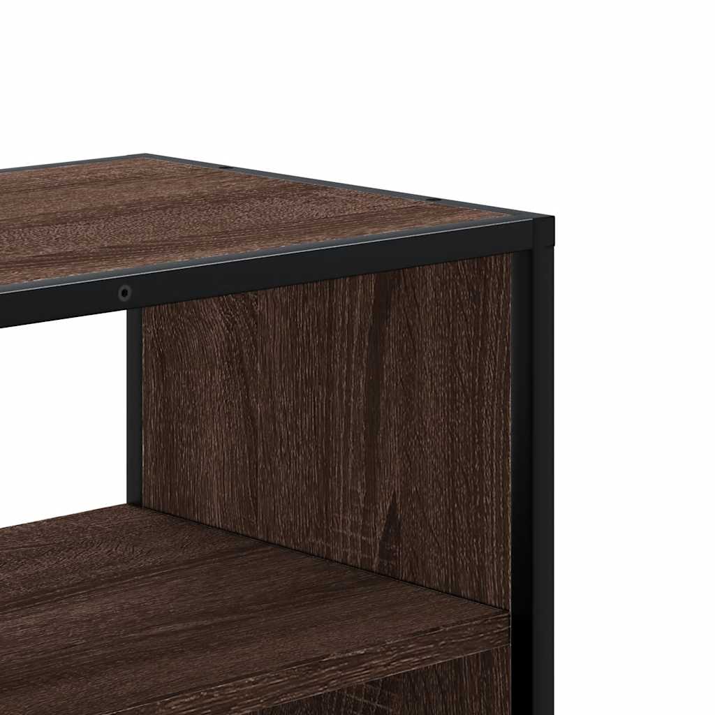 Meuble TV chêne marron 80x31x39,5 cm bois d'ingénierie et métal - XIOS