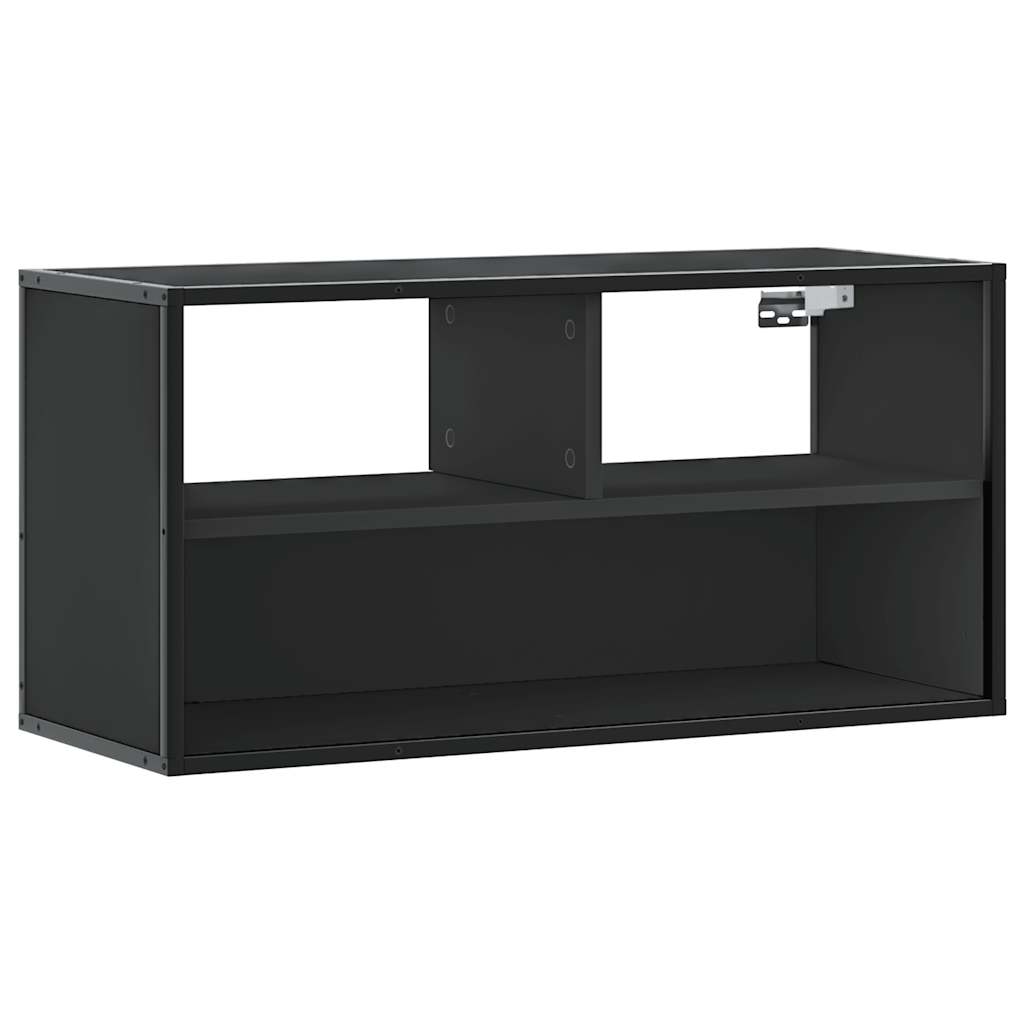 Meuble TV noir 80x31x39,5 cm bois d'ingénierie et métal - XIOS