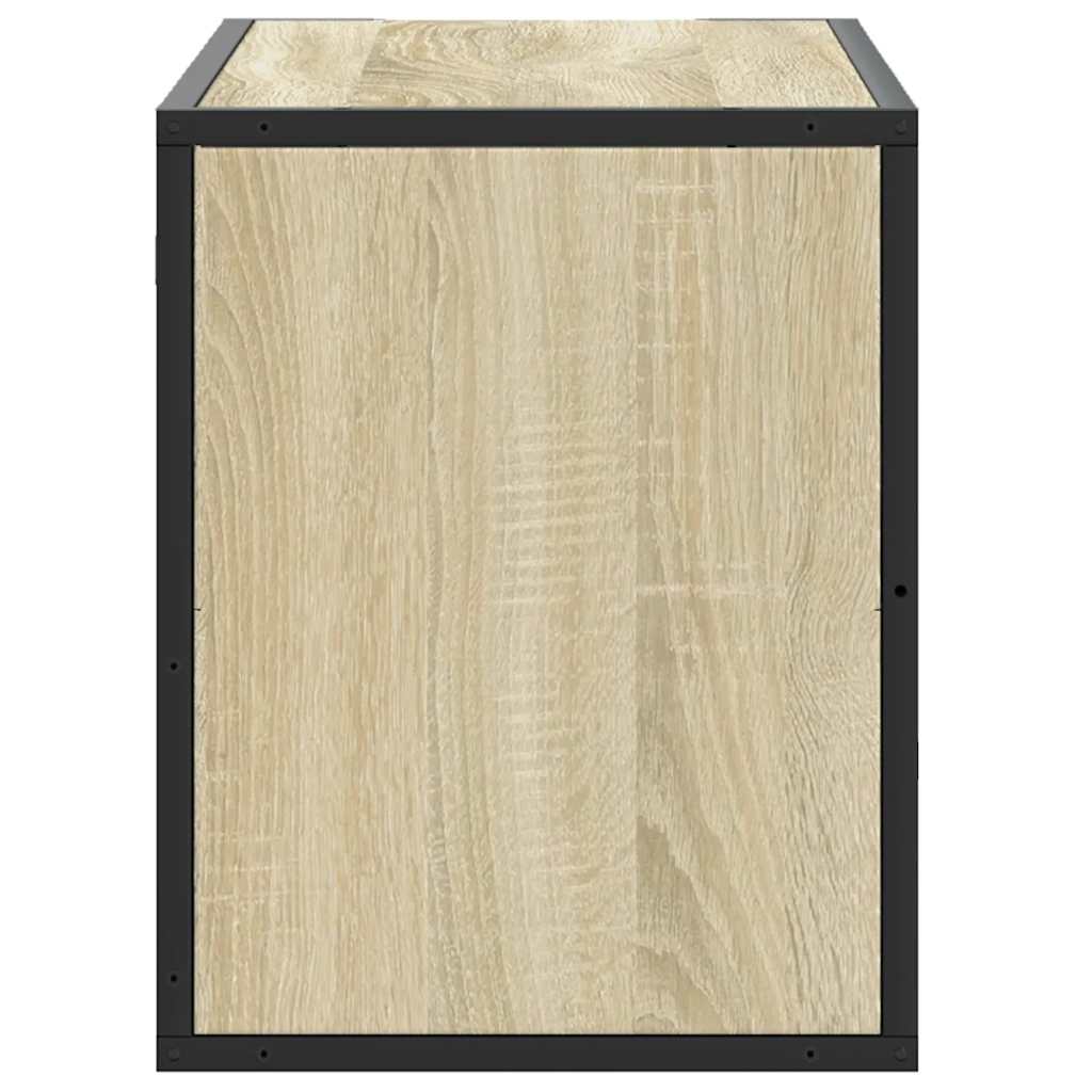 Meuble TV chêne sonoma 80x31x39,5 cm bois d'ingénierie et métal - XIOS