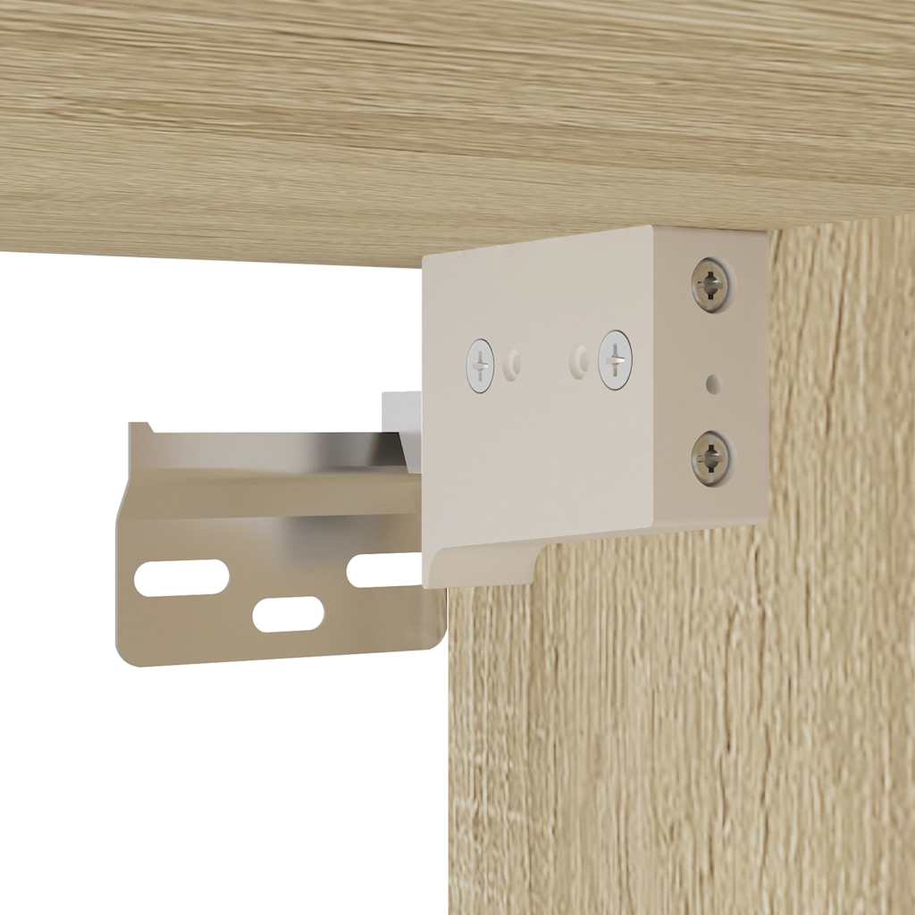 Meuble TV chêne sonoma 80x31x39,5 cm bois d'ingénierie et métal - XIOS