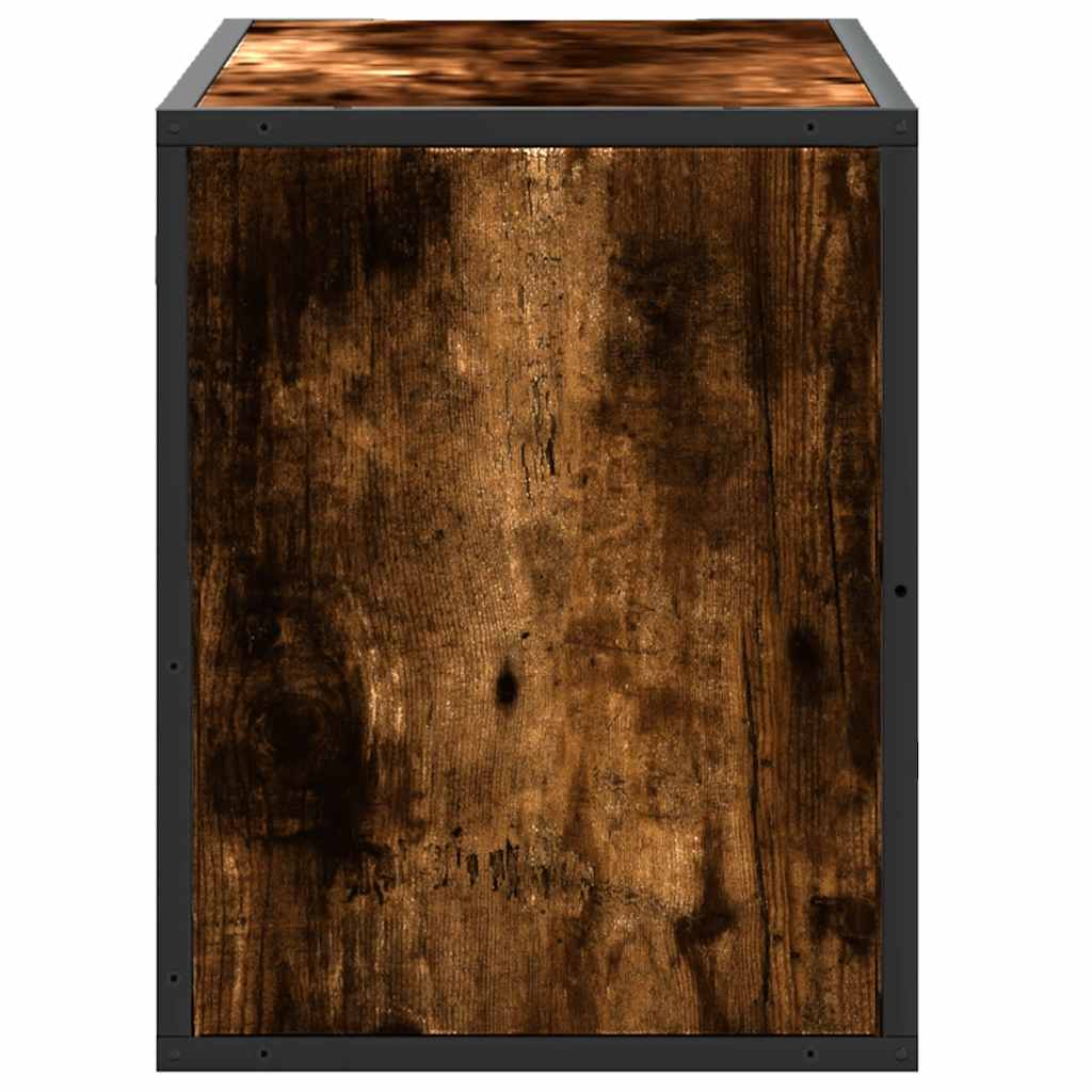 Meuble TV chêne fumé 80x31x39,5 cm bois d'ingénierie et métal - XIOS