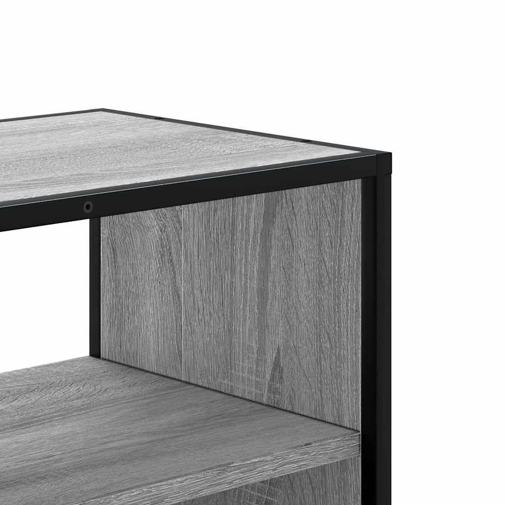 Meuble TV sonoma gris 80x31x39,5 cm bois d'ingénierie et métal - XIOS