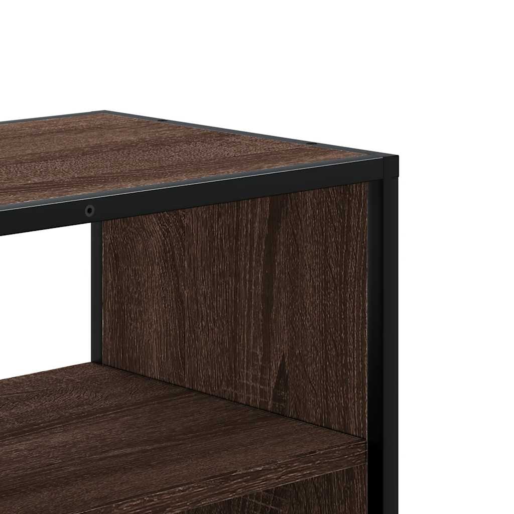 Meuble TV chêne marron 80x31x39,5 cm bois d'ingénierie et métal - XIOS