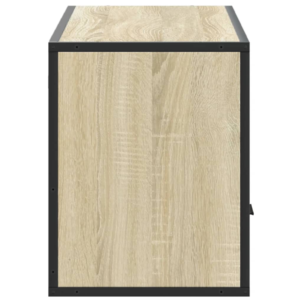 Meuble TV chêne sonoma 100x31x39,5cm bois d'ingénierie et métal - XIOS