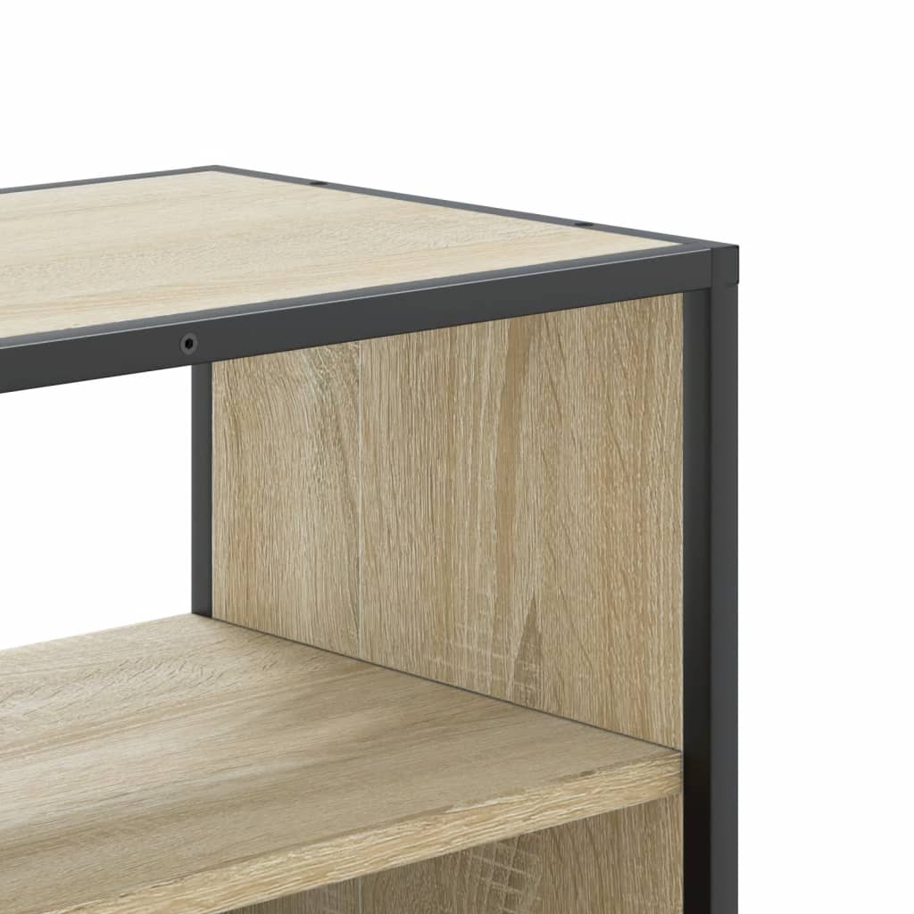 Meuble TV chêne sonoma 100x31x39,5cm bois d'ingénierie et métal - XIOS