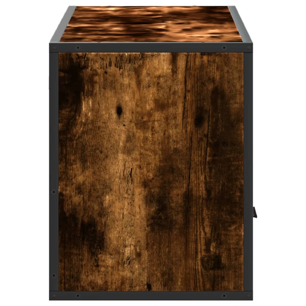 Meuble TV chêne fumé 100x31x39,5 cm bois d'ingénierie et métal - XIOS