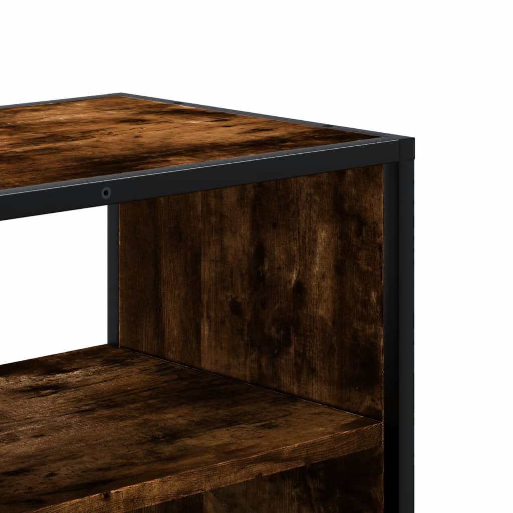 Meuble TV chêne fumé 100x31x39,5 cm bois d'ingénierie et métal - XIOS