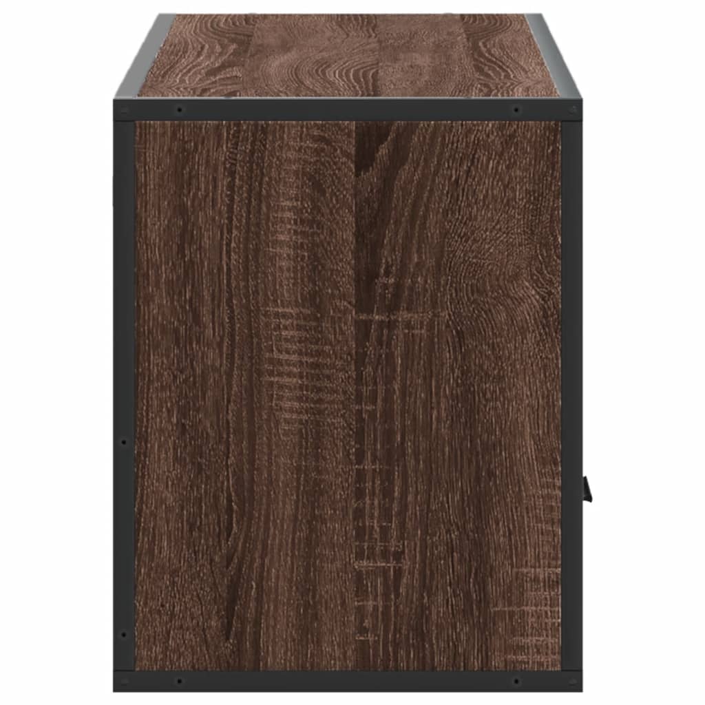 Meuble TV chêne marron 100x31x39,5cm bois d'ingénierie et métal - XIOS