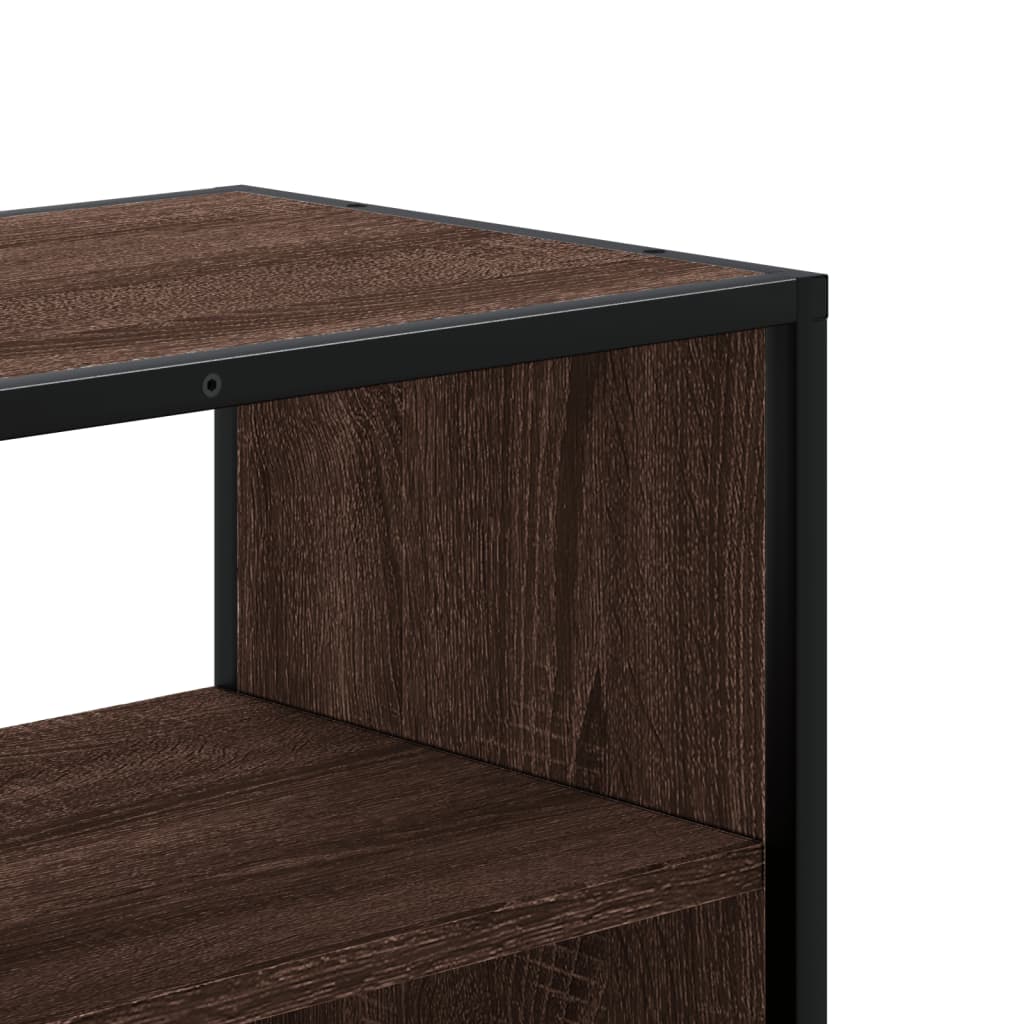 Meuble TV chêne marron 100x31x39,5cm bois d'ingénierie et métal - XIOS