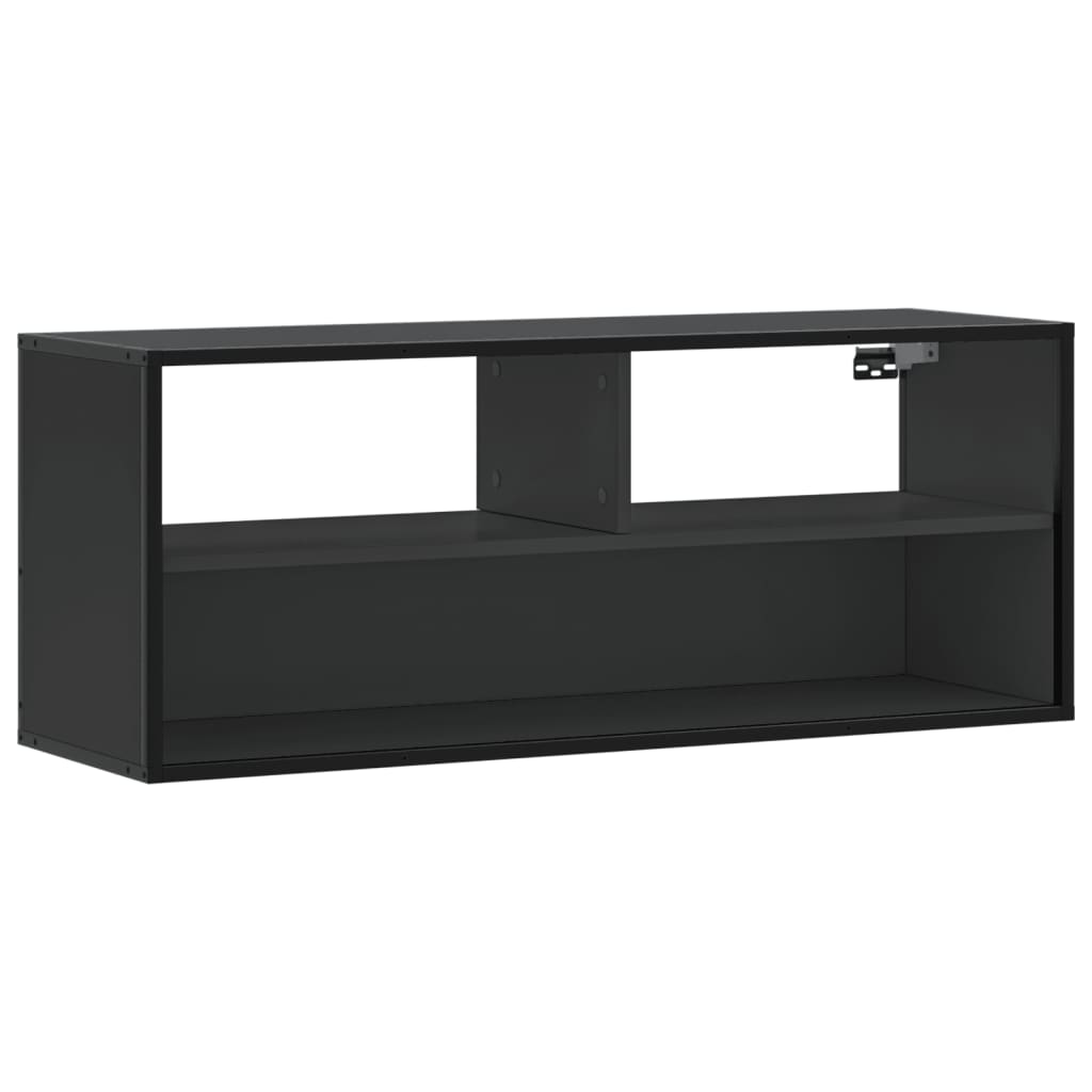 Meuble TV noir 100x31x39,5 cm bois d'ingénierie et métal - XIOS