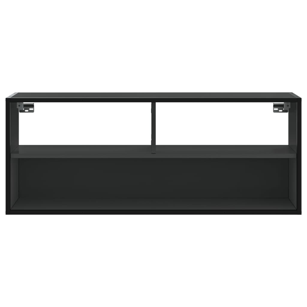 Meuble TV noir 100x31x39,5 cm bois d'ingénierie et métal - XIOS