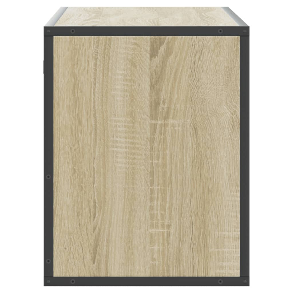 Meuble TV chêne sonoma 100x31x39,5cm bois d'ingénierie et métal - XIOS