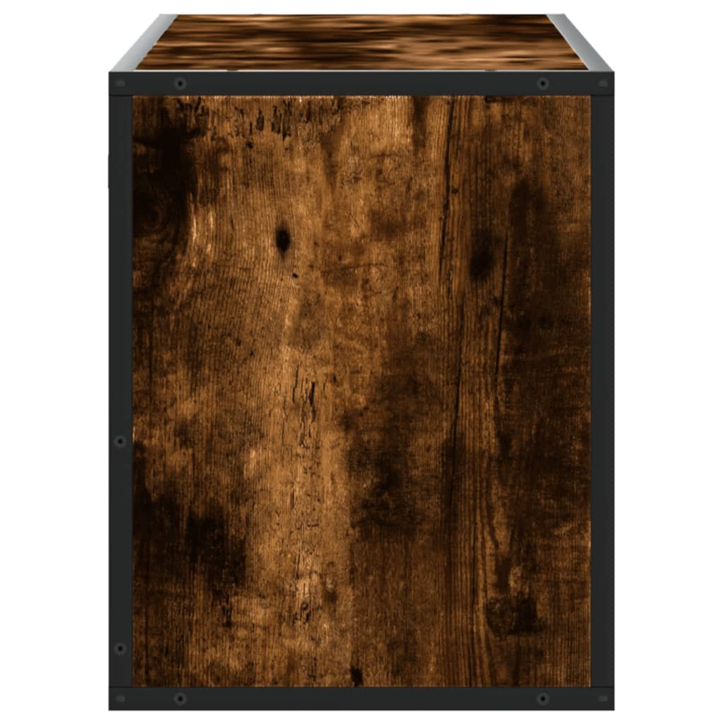 Meuble TV chêne fumé 100x31x39,5 cm bois d'ingénierie et métal - XIOS