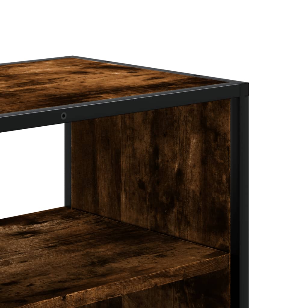Meuble TV chêne fumé 100x31x39,5 cm bois d'ingénierie et métal - XIOS