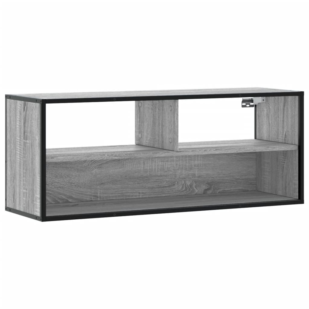 Meuble TV sonoma gris 100x31x39,5 cm bois d'ingénierie et métal - XIOS