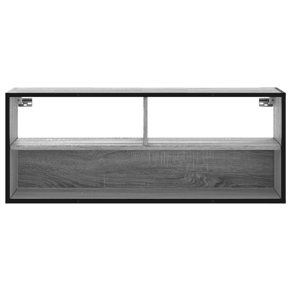 Meuble TV sonoma gris 100x31x39,5 cm bois d'ingénierie et métal - XIOS