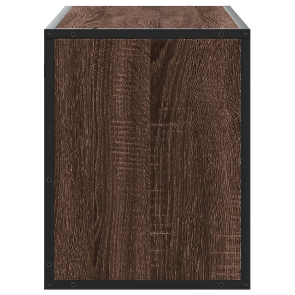 Meuble TV chêne marron 100x31x39,5cm bois d'ingénierie et métal - XIOS
