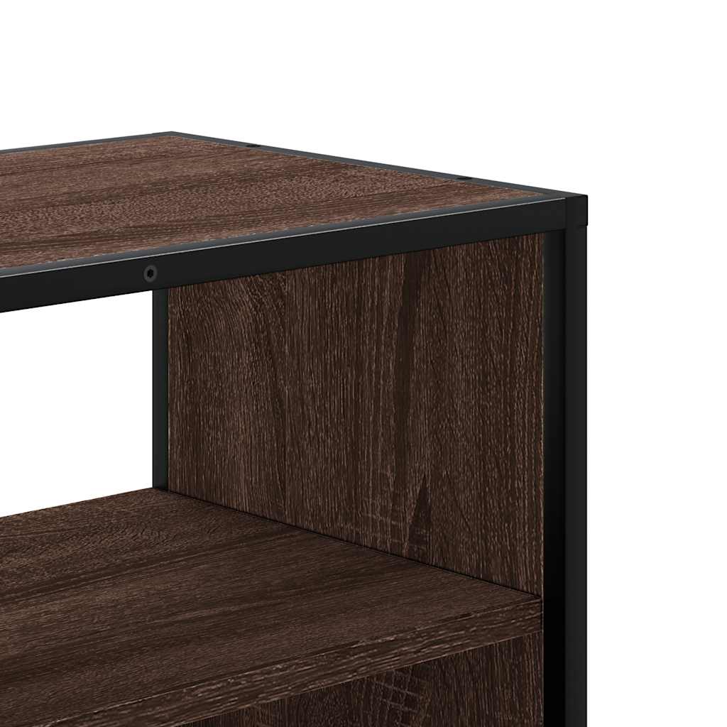 Meuble TV chêne marron 100x31x39,5cm bois d'ingénierie et métal - XIOS
