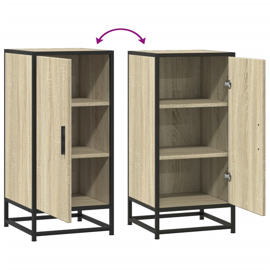 Buffet chêne sonoma 35,5x35x76 cm bois d'ingénierie et métal - XIOS