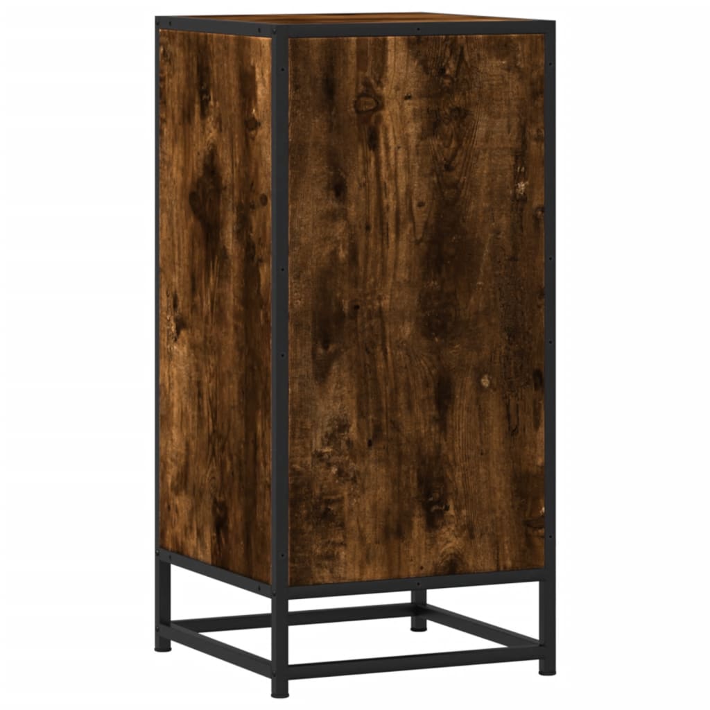 Buffet chêne fumé 35,5x35x76 cm bois d'ingénierie et métal - XIOS