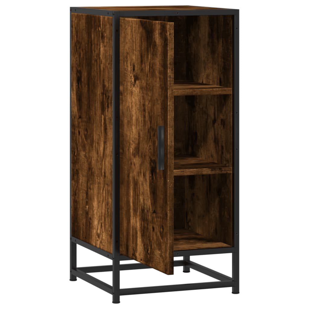 Buffet chêne fumé 35,5x35x76 cm bois d'ingénierie et métal - XIOS