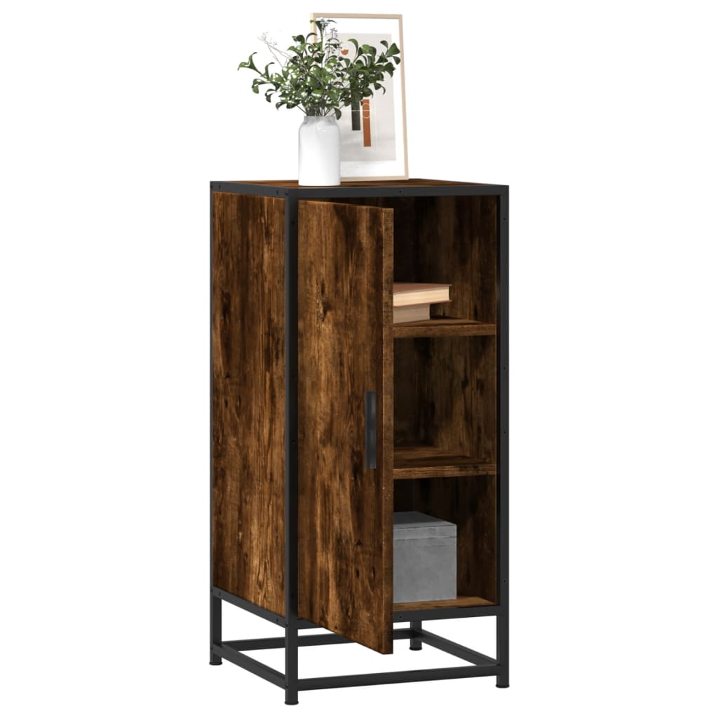 Buffet chêne fumé 35,5x35x76 cm bois d'ingénierie et métal - XIOS