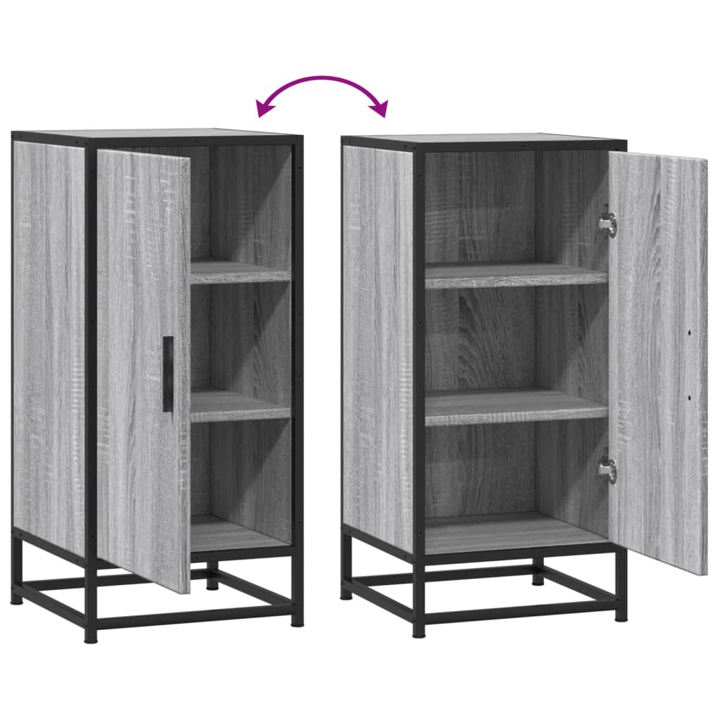 Buffet sonoma gris 35,5x35x76 cm bois d'ingénierie et métal - XIOS