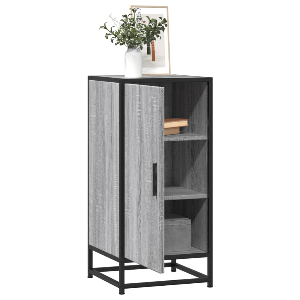 Buffet sonoma gris 35,5x35x76 cm bois d'ingénierie et métal - XIOS