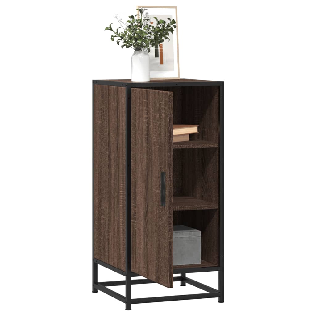 Buffet chêne marron 35,5x35x76 cm bois d'ingénierie et métal - XIOS