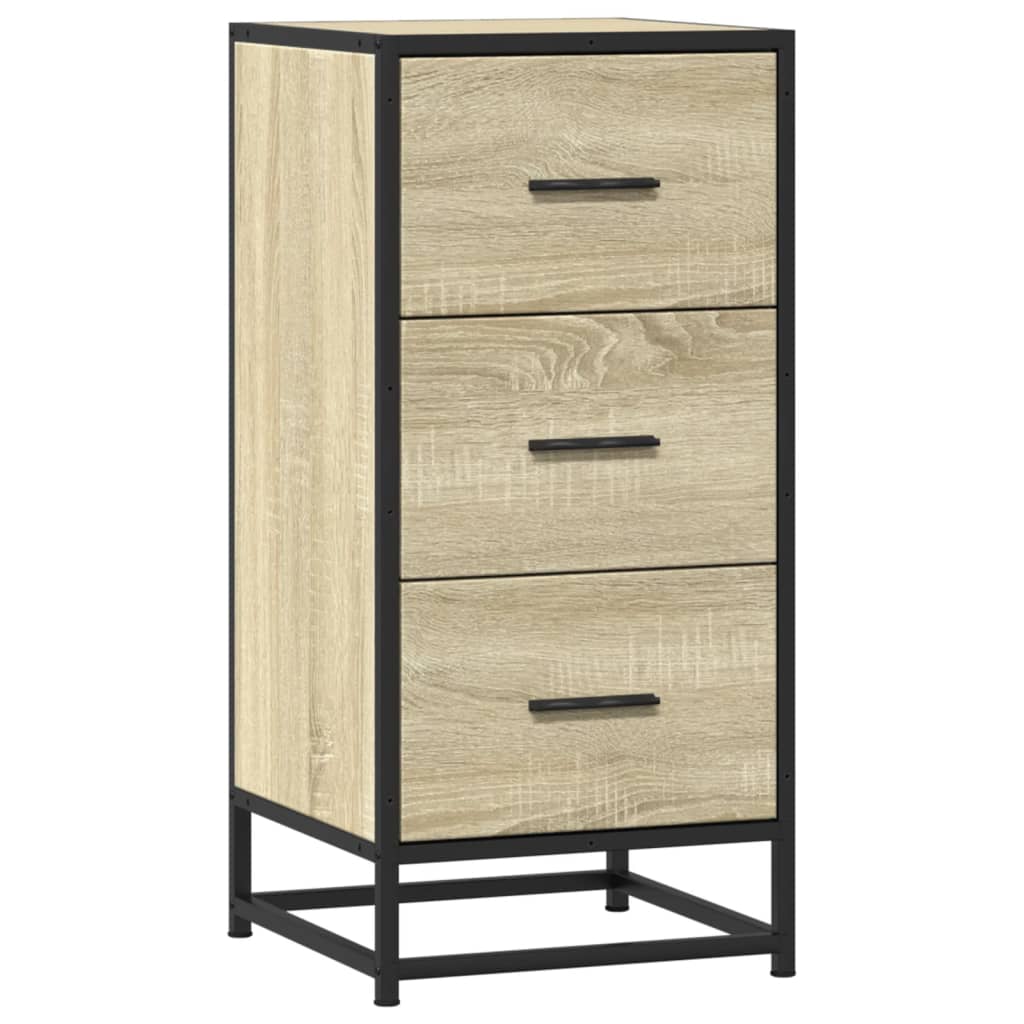 Buffet chêne sonoma 35,5x35x76 cm bois d'ingénierie et métal - XIOS