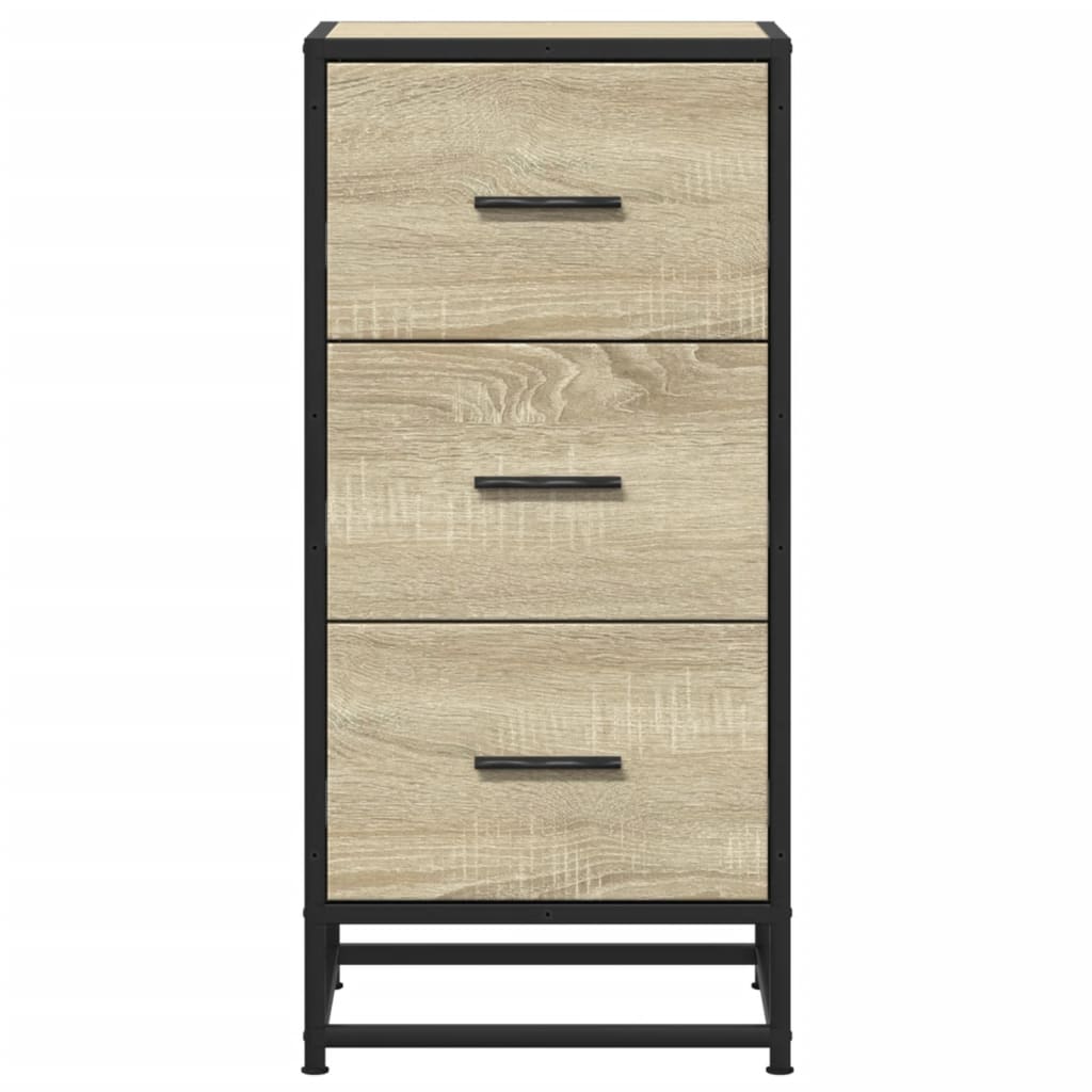 Buffet chêne sonoma 35,5x35x76 cm bois d'ingénierie et métal - XIOS
