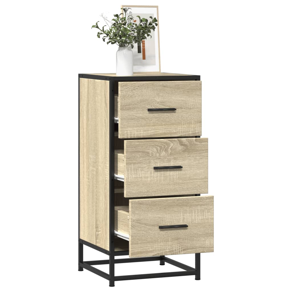 Buffet chêne sonoma 35,5x35x76 cm bois d'ingénierie et métal - XIOS