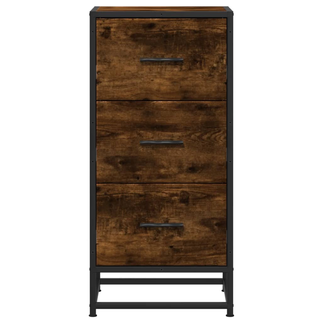 Buffet chêne fumé 35,5x35x76 cm bois d'ingénierie et métal - XIOS