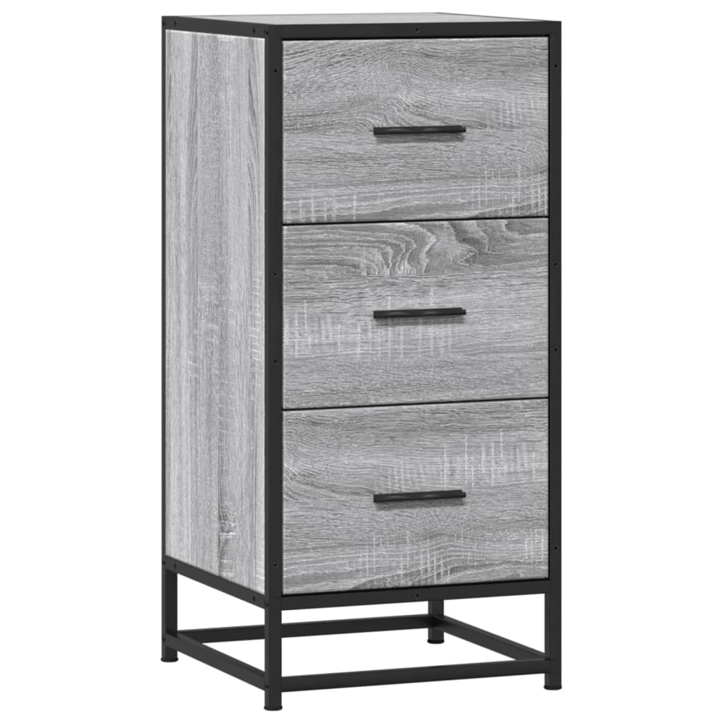 Buffet sonoma gris 35,5x35x76 cm bois d'ingénierie et métal - XIOS