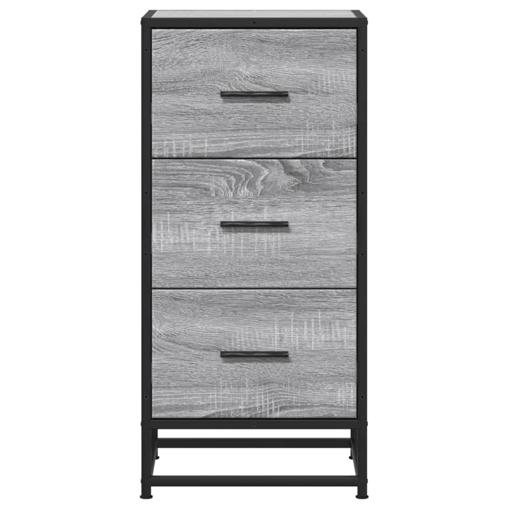 Buffet sonoma gris 35,5x35x76 cm bois d'ingénierie et métal - XIOS