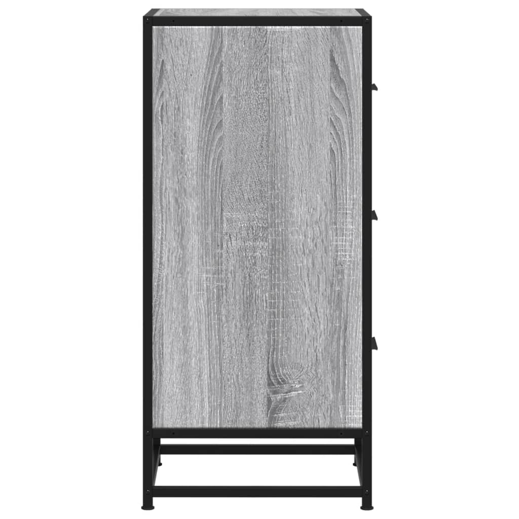 Buffet sonoma gris 35,5x35x76 cm bois d'ingénierie et métal - XIOS