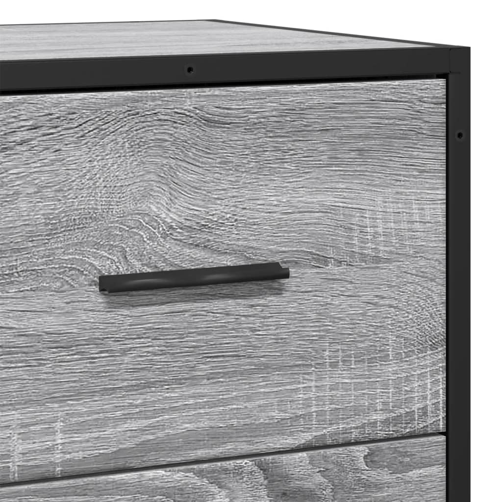 Buffet sonoma gris 35,5x35x76 cm bois d'ingénierie et métal - XIOS