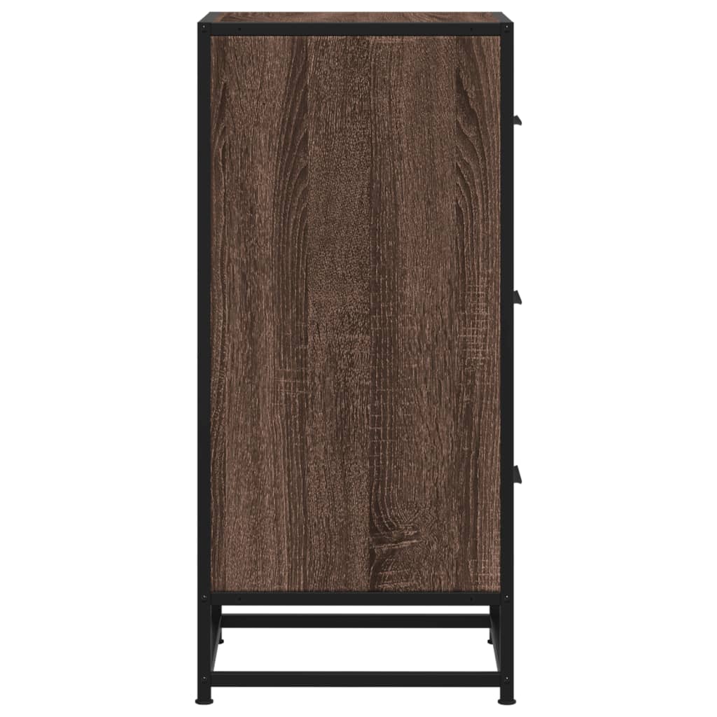 Buffet chêne marron 35,5x35x76 cm bois d'ingénierie et métal - XIOS