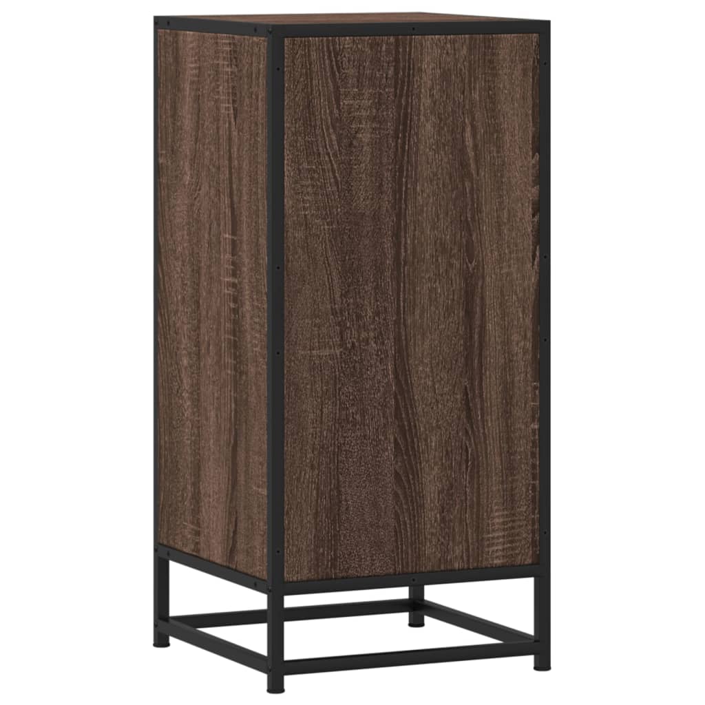 Buffet chêne marron 35,5x35x76 cm bois d'ingénierie et métal - XIOS