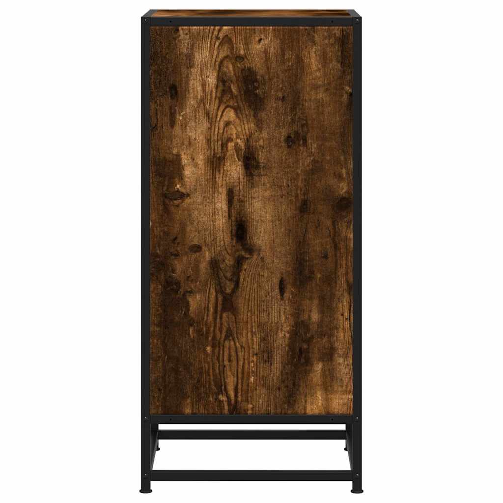 Buffet chêne fumé 35,5x35x76 cm bois d'ingénierie et métal - XIOS